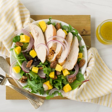 Peach-Mango Chicken Salad with Candied Pecans Recipe | SideChef