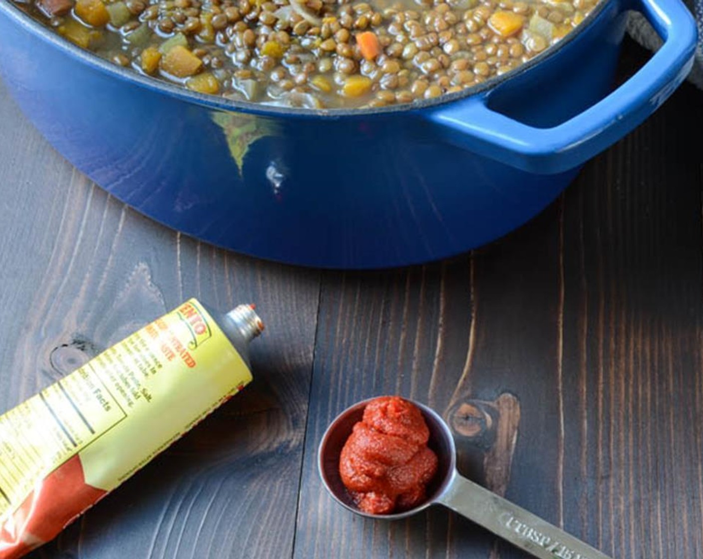 step 6 Stir in the Tomato Paste (2 Tbsp), Garlic (2 cloves), Kosher Salt (1/2 Tbsp), Ground Black Pepper (3/4 tsp), and Worcestershire Sauce (1/2 Tbsp) along with remaining Vegetable Broth (1 cup) and Water (1 cup).