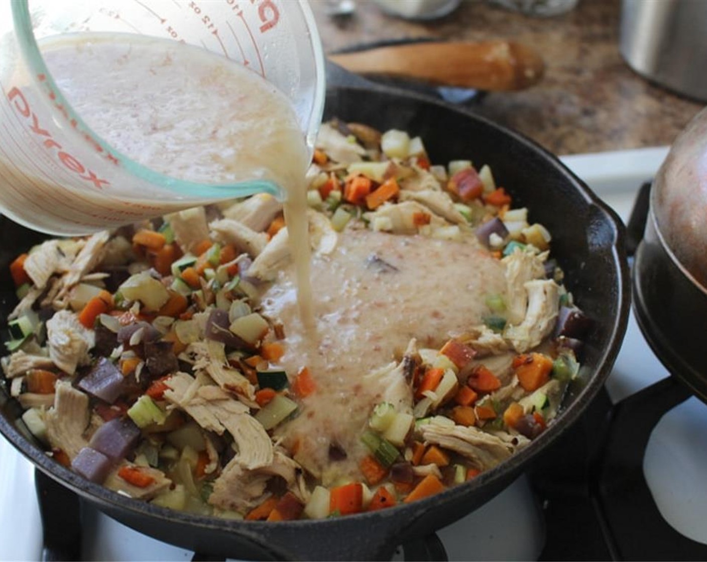 step 7 Add to the skillet, turn the heat to high, and bring it to a boil. Let it thicken for about 2-3 minutes.