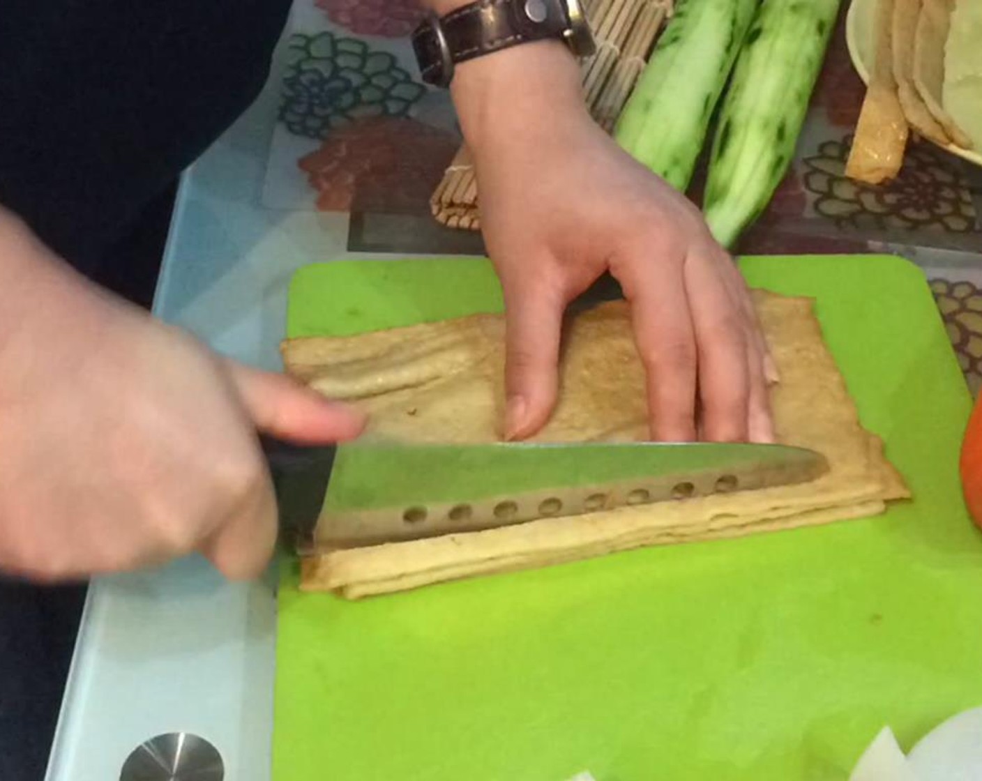 step 4 Cut the cooked eggs into long strips and set aside.