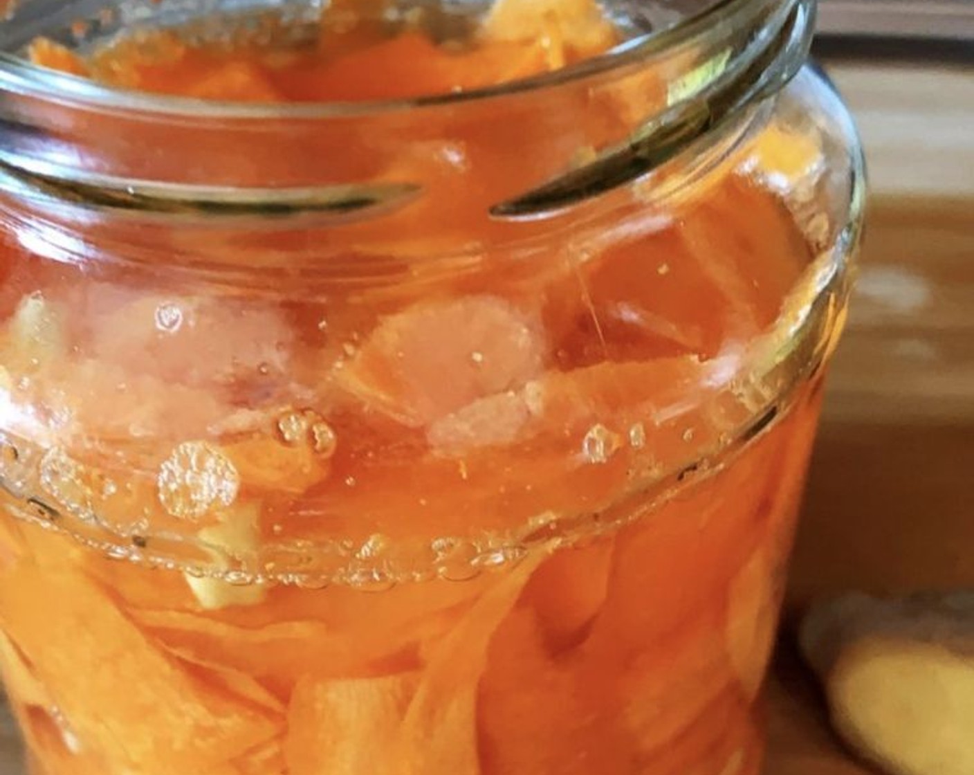 step 4 Pour in enough Kombucha (to taste) to cover up all the veggies. Make sure to leave some space between the surface and the lid, as the veggies might expand towards the top while fermenting.