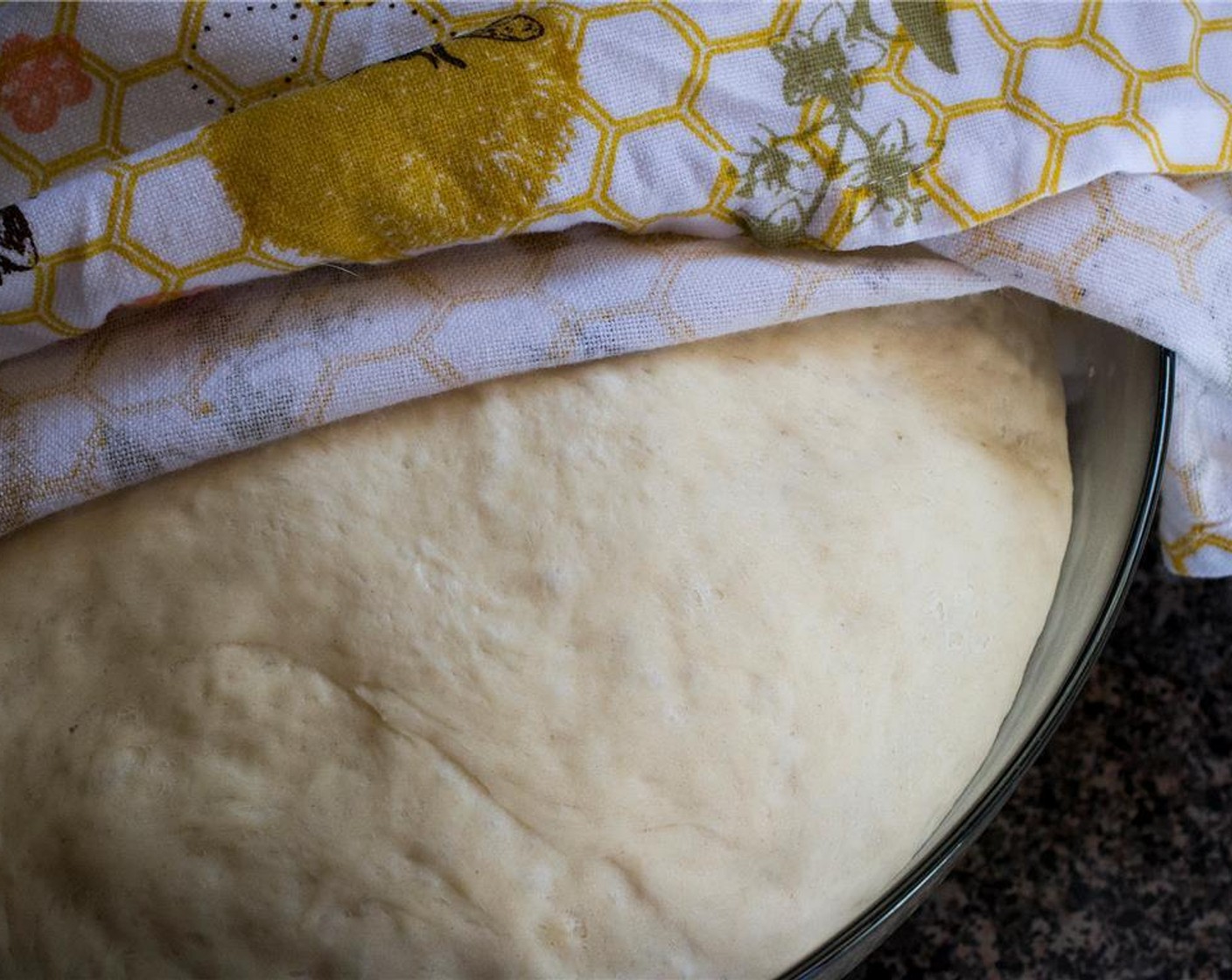 step 4 Transfer the dough to a large oiled bowl and cover with a moist tea towel. Let it sit in a warm place for 1 hour.