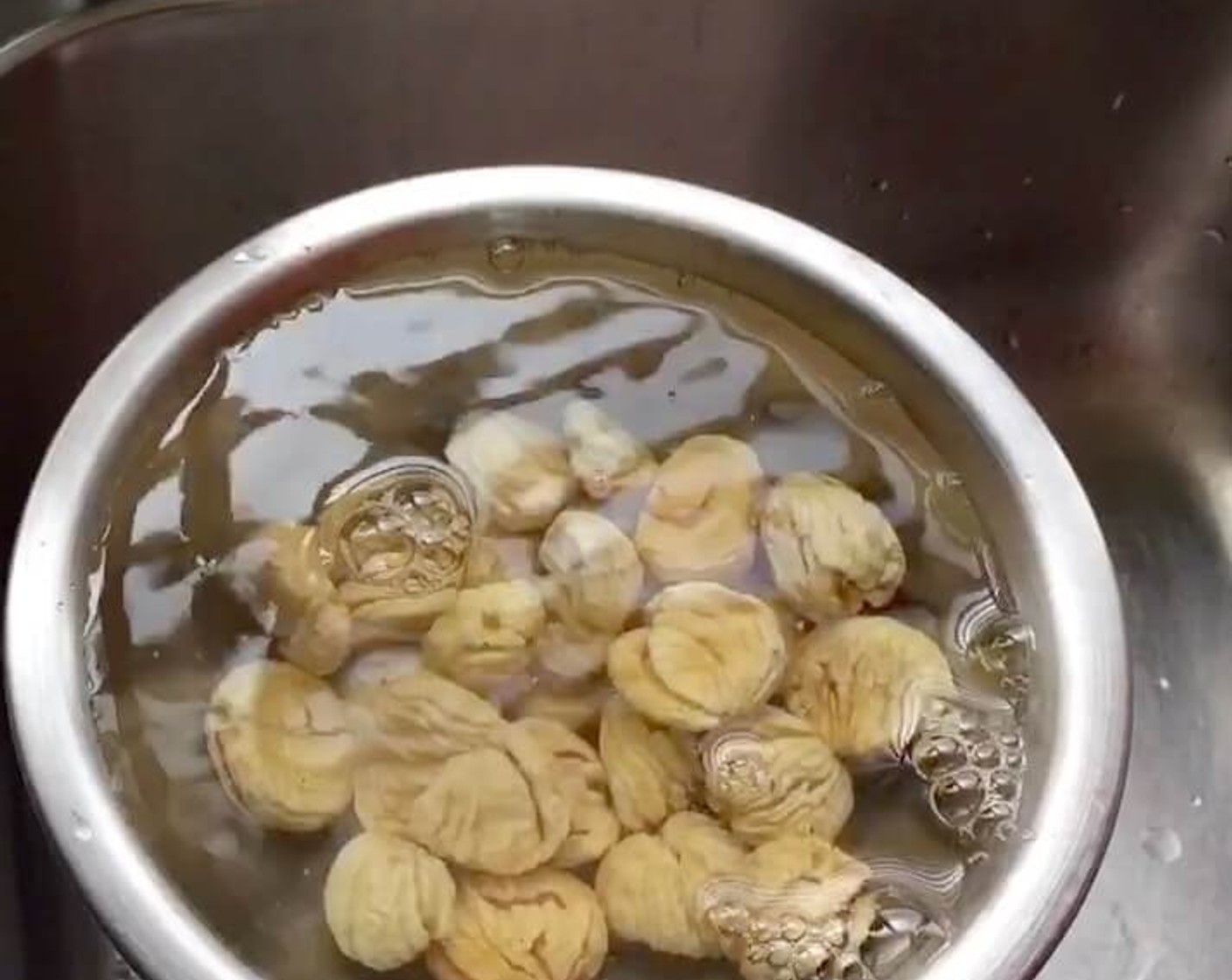 step 11 Soak the Dried Chestnuts (3/4 cup) in cold water, preferably overnight.
