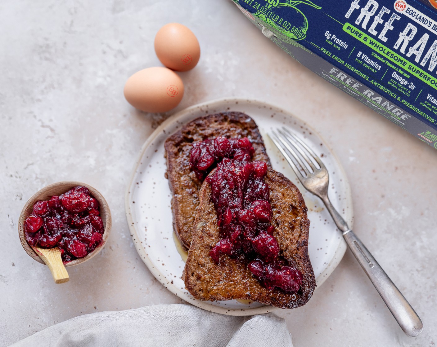 Spiced French Toast with Cranberry Compote