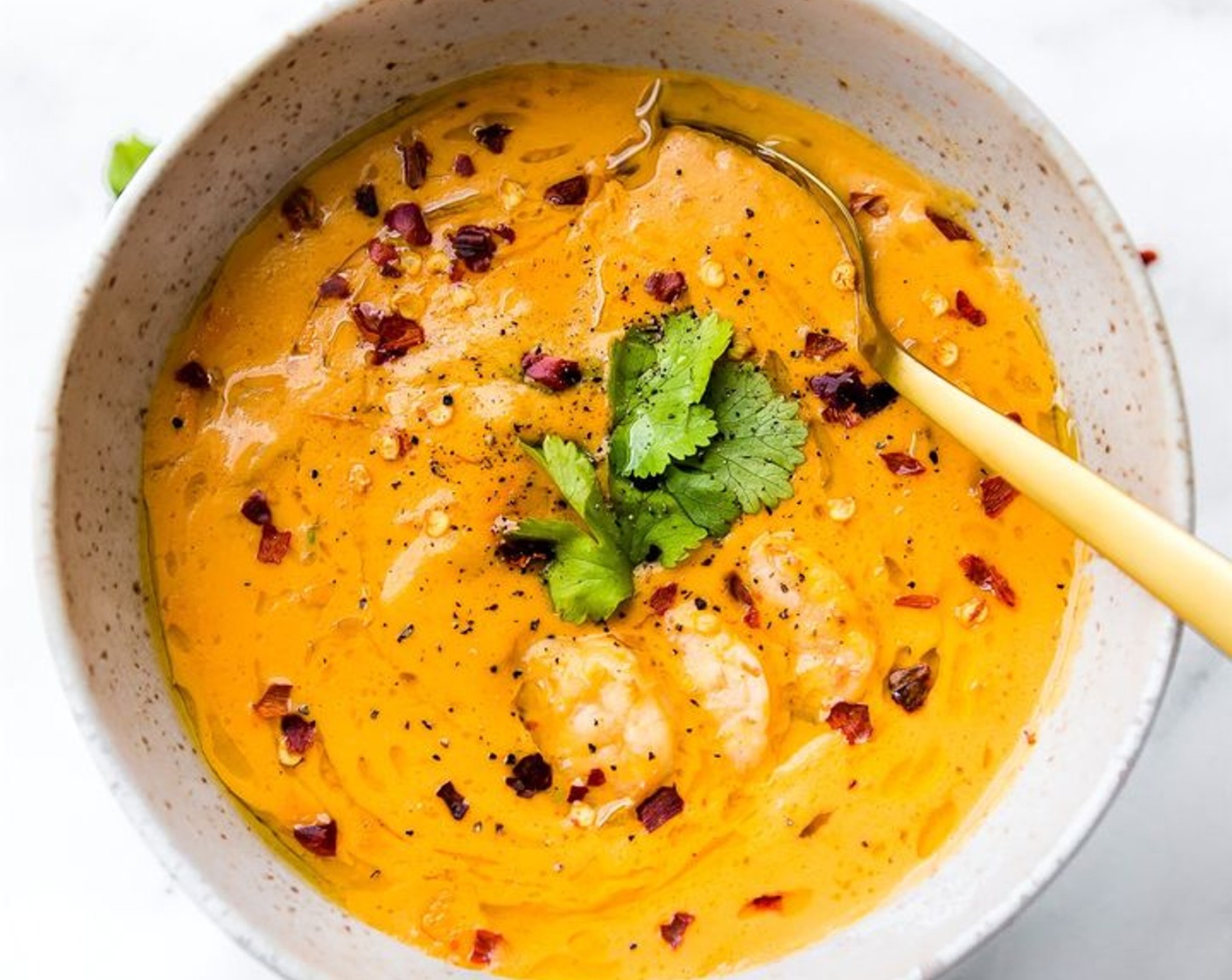 Healing Roasted Red Pepper Bisque With Shrimp
