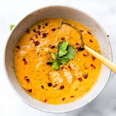 Healing Roasted Red Pepper Bisque With Shrimp Recipe | SideChef
