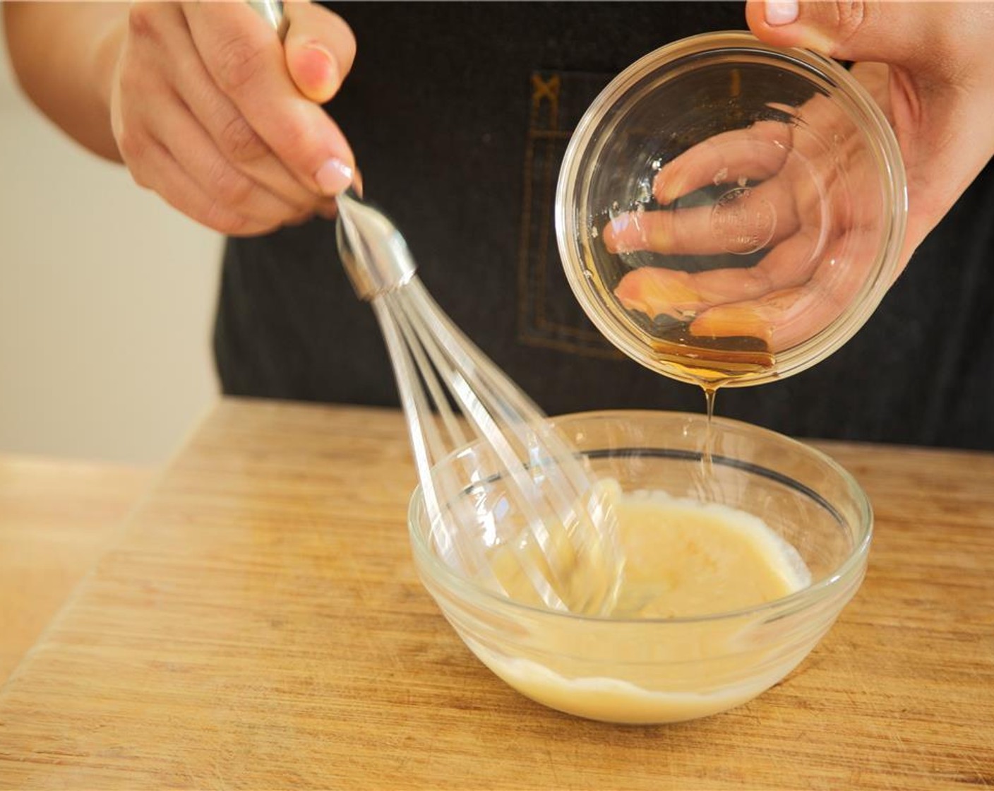 step 6 Peel Fresh Ginger (2 Tbsp) and grate with a zester into a small bowl. Add Tahini (2 Tbsp), Miso Paste (1 Tbsp)m Rice Vinegar (1 Tbsp), Maple Syrup (1 tsp), and half of Sesame Oil (1/2 Tbsp). Mix until well combined, and set aside.