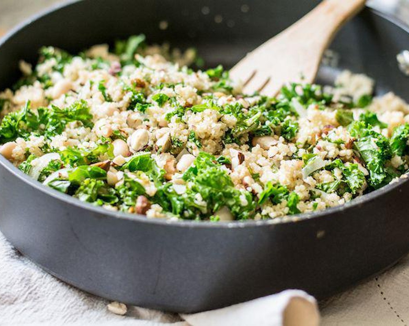 step 3 Add Kale (4 cups) and cook for just a few minutes until kale starts to slightly wilt, careful not to overcook, you still want the kale to have a good texture, this just helps soften it. Remove from heat and set aside.