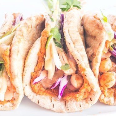 Chickpea Hummus Pitas with Spicy Tahini Recipe | SideChef