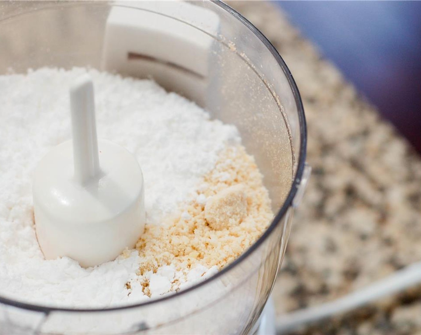step 2 In a food processor, pulse 1/3 of the Powdered Confectioners Sugar (1 3/4 cups) and all the Almond Flour (1 cup) to form a fine powder. Then sift sugar mixture 2 times.
