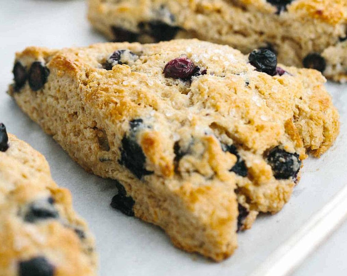 Whole Wheat Blueberry Scones with Lemon Glaze