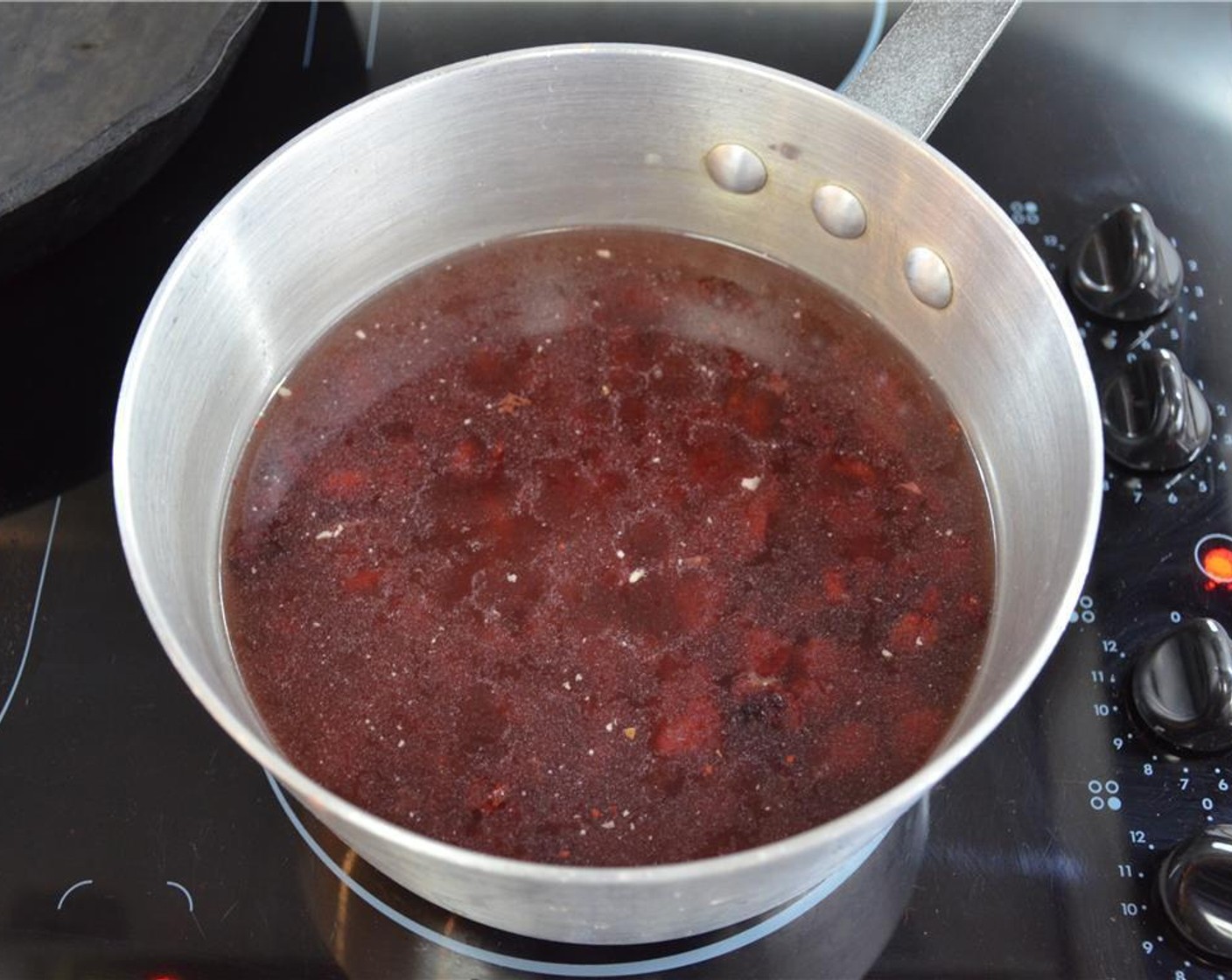 step 1 Soak the Dried Cranberries (4 cups) in Water (4 cups) and Rice Vinegar (2 cups) until they are soft; roughly 20-30 minutes.
