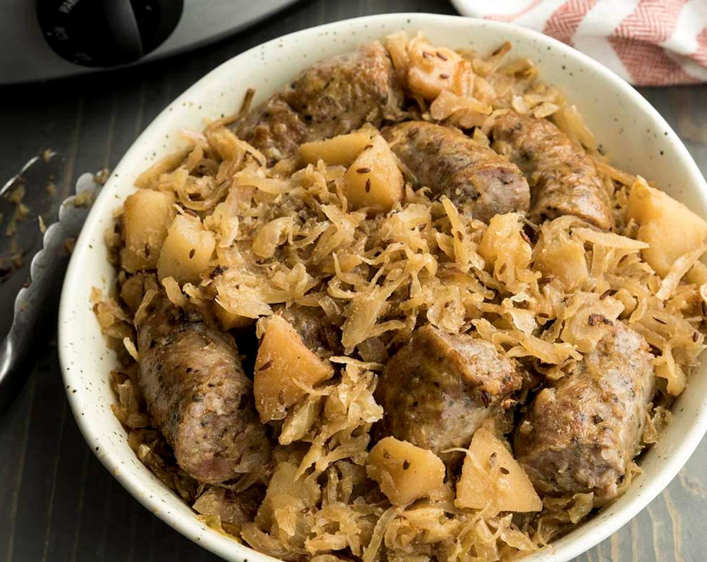 Slow Cooker Sausage & Sauerkraut