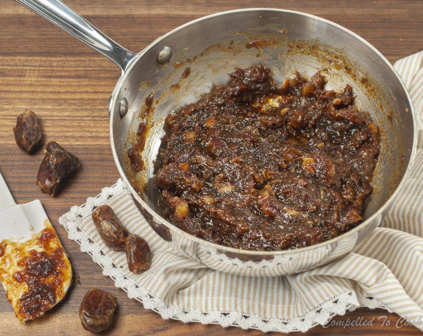 step 2 In a medium saucepan over medium heat, combine Dates (1 1/2 cups), Granulated Sugar (1/3 cup), Oranges (1 1/2), and Water (1/3 cup). Allow to come to a simmer and cook uncovered for 8-10 minutes, until soft and jammy. Remove from heat and set aside.