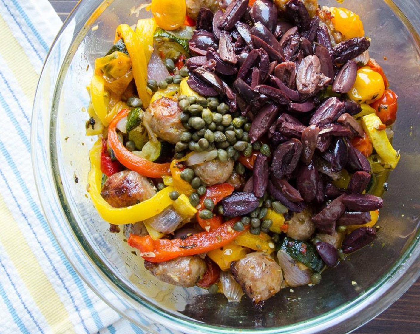 step 10 Transfer the pasta to a large serving bowl. Top with the vegetables and all the juices.