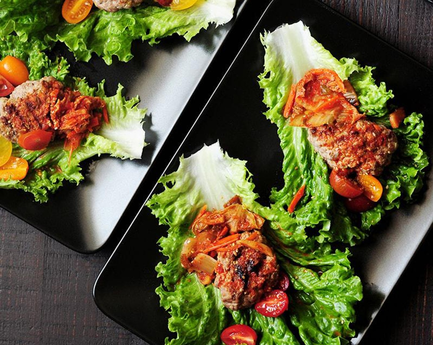 Korean Beef Lettuce Wraps with Kimchi