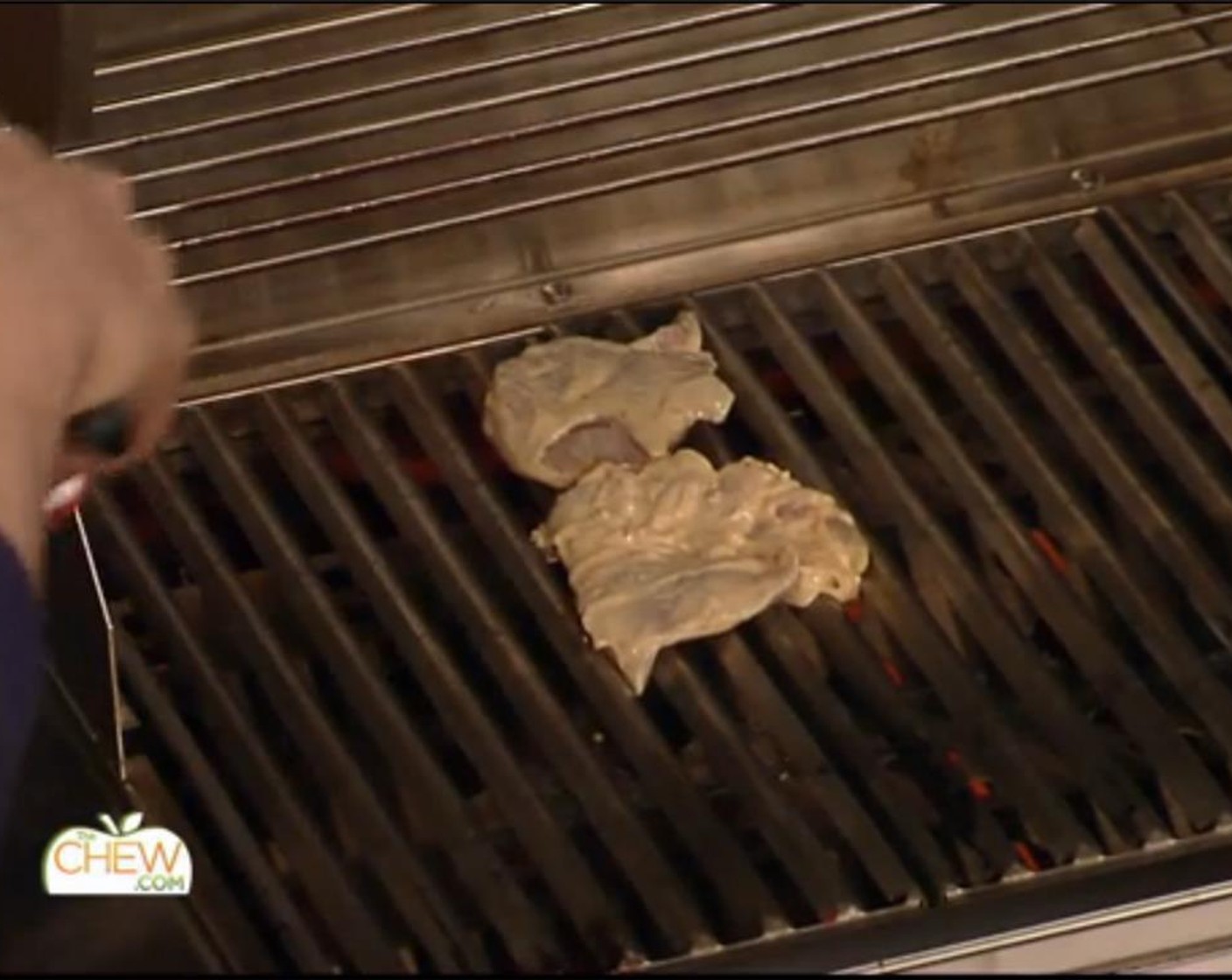 step 5 Add the marinated chicken cutlets to the grill and cook for 3 minutes. Flip and cook on the other side for another 3-4 minutes, or until cooked through. Remove to a platter and set aside.