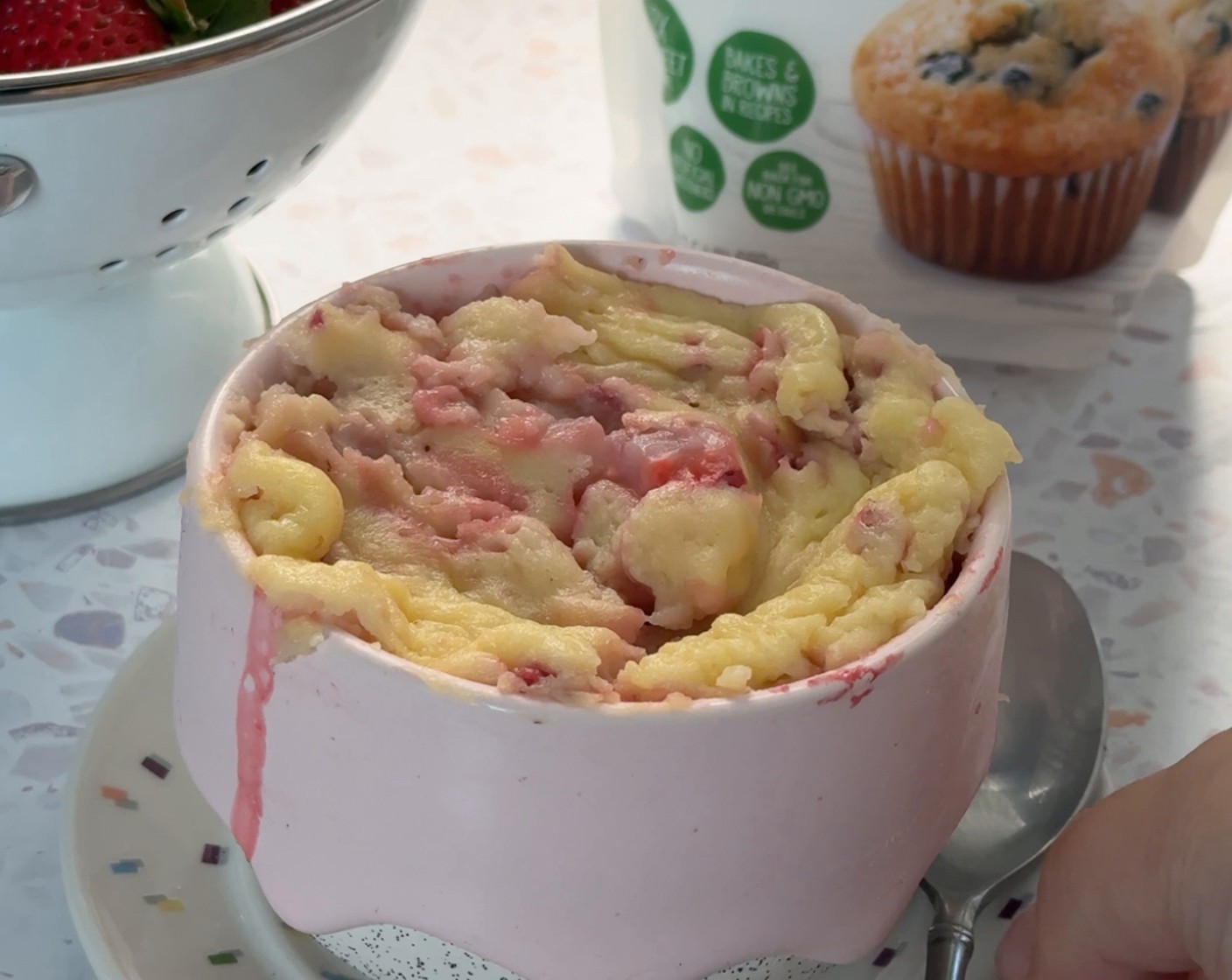 Strawberries and Cream Mug Muffin