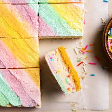 Rainbow Cheesecake Bars Recipe | SideChef