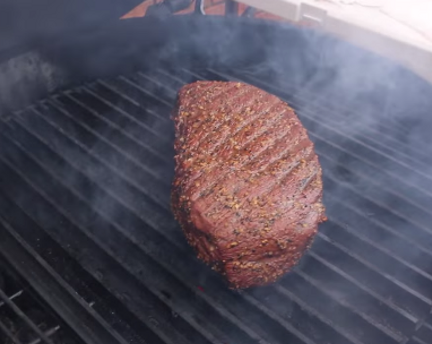step 7 Once the grill is up to temperature, place London Broil directly on grate at a 45 degree angle for 3 minutes.