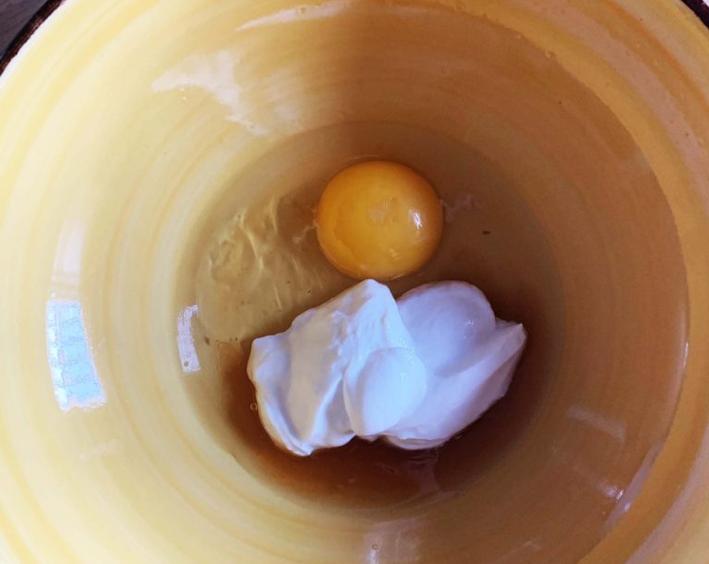 step 2 In a large bowl whisk together the Organic Egg (1), Greek Yogurt (1/3 cup), and Organic Honey (1/2 Tbsp).