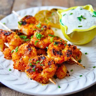 Spiced Shrimp Kabobs with Yogurt Aioli Recipe | SideChef