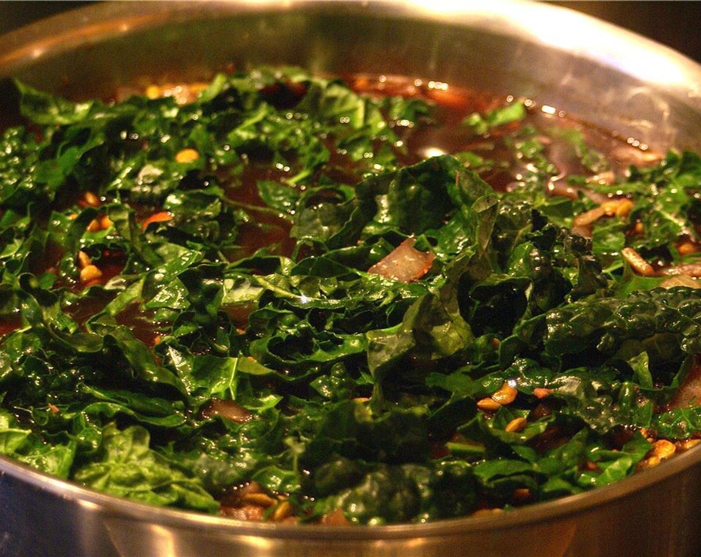 step 6 Add the Baby Kale (4 cups) and cook covered for another 5 minutes, or until most of the water is absorbed.