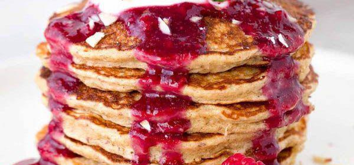 Healthy Oat Pancakes with Berry Sauce Recipe | SideChef