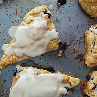 Flaky Blueberry Scones with Vanilla Infused Glaze Recipe | SideChef