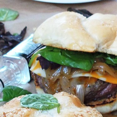 Bison Burgers with Drunken Onions Recipe | SideChef