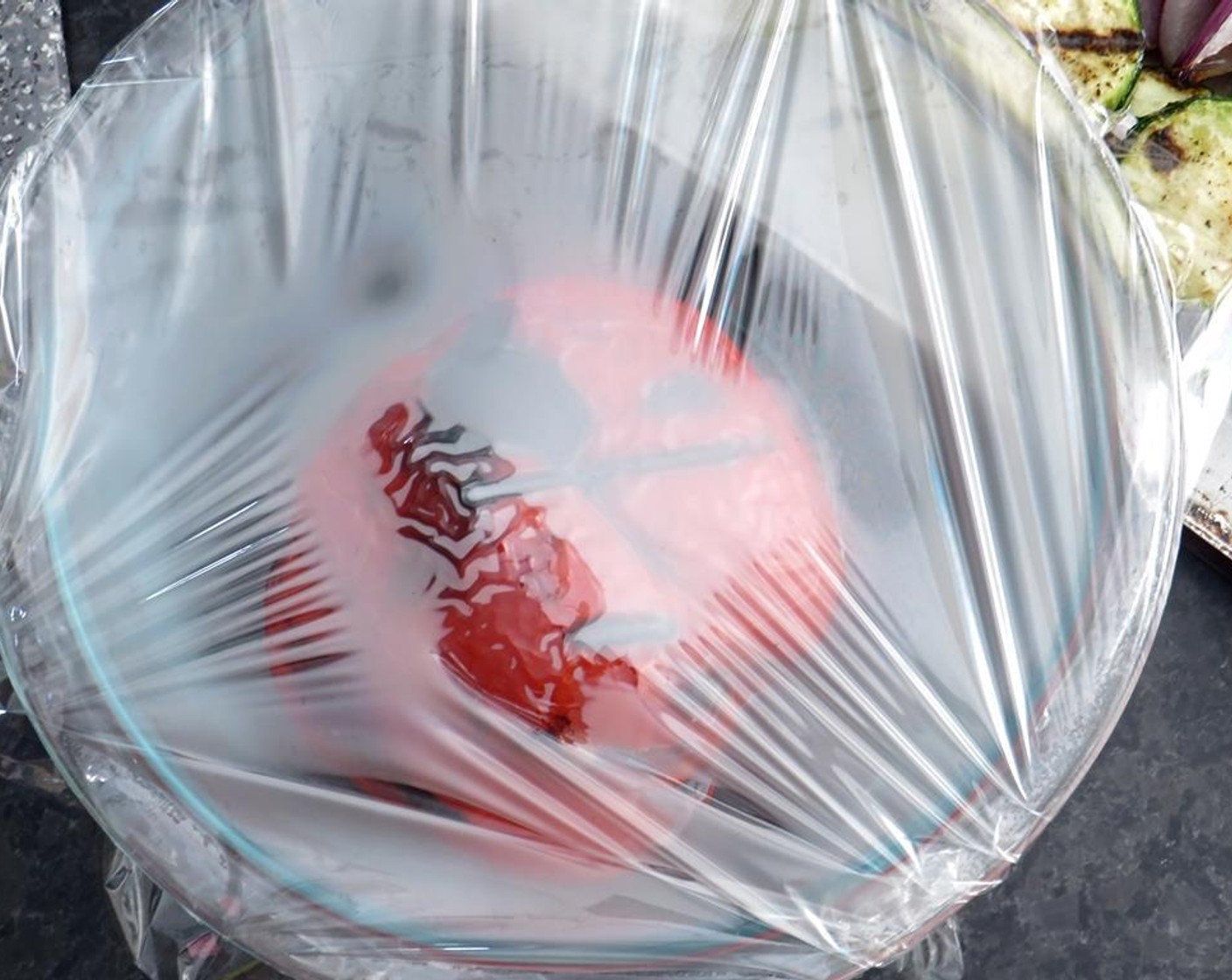 step 10 Place whole pepper in a small bowl covered with plastic wrap, or in a paper bag with the top folded over and sealed. Let the pepper sit in the bowl or bag until cooled to room temperature.