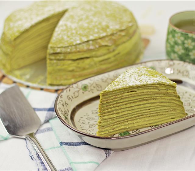 Matcha Mille Crepe Cake