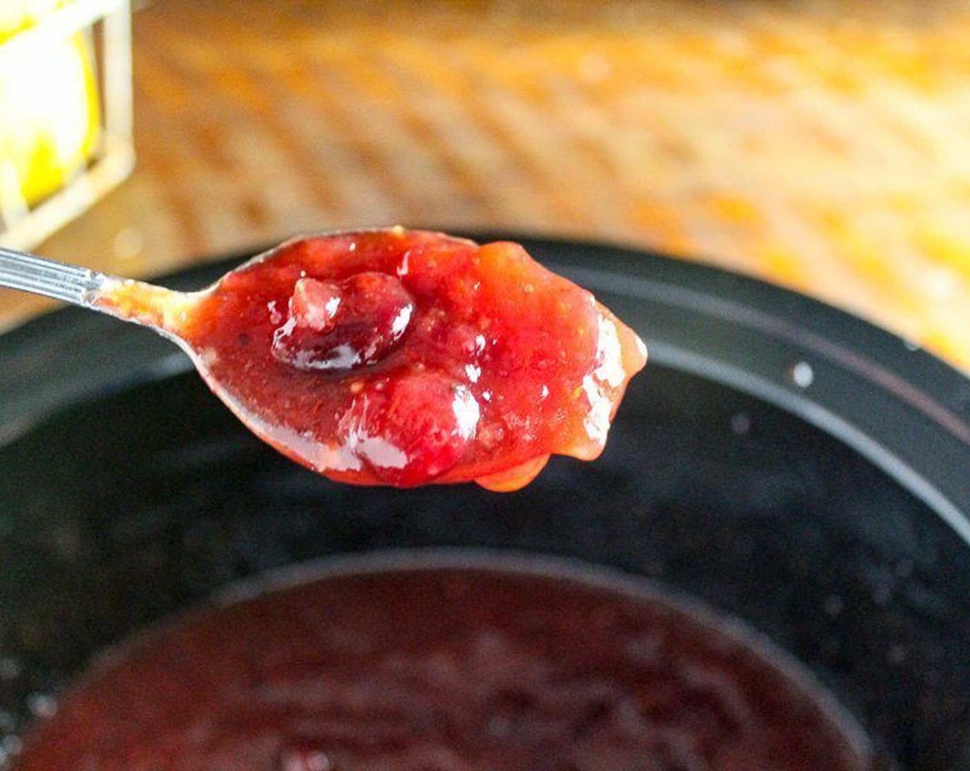 step 6 In a crockpot, whisk together the Cranberry Sauce (1 cup), Whole Berry Cranberry Sauce (1 cup), Chili Sauce (12 oz) and Sweet Chili Sauce (1 cup).