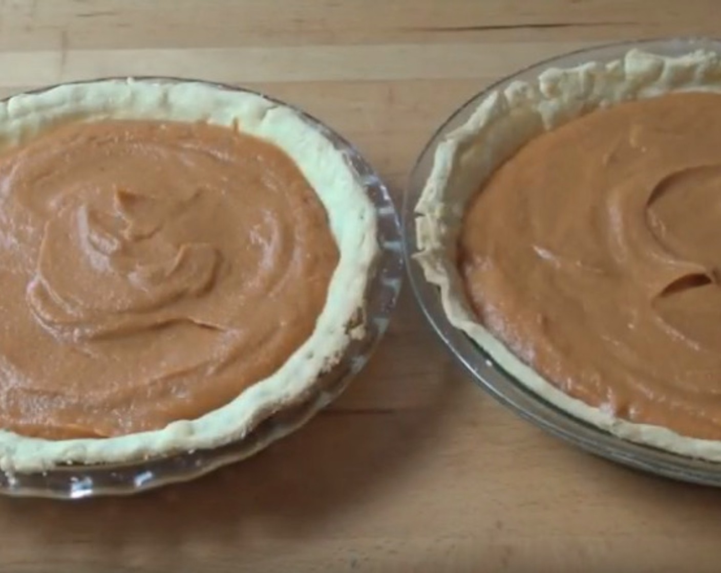 step 11 Divide the sweet potato mixture between the two pie plates.