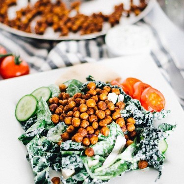 Roasted Chickpea Kale Salad with Tzatziki Dressing Recipe | SideChef