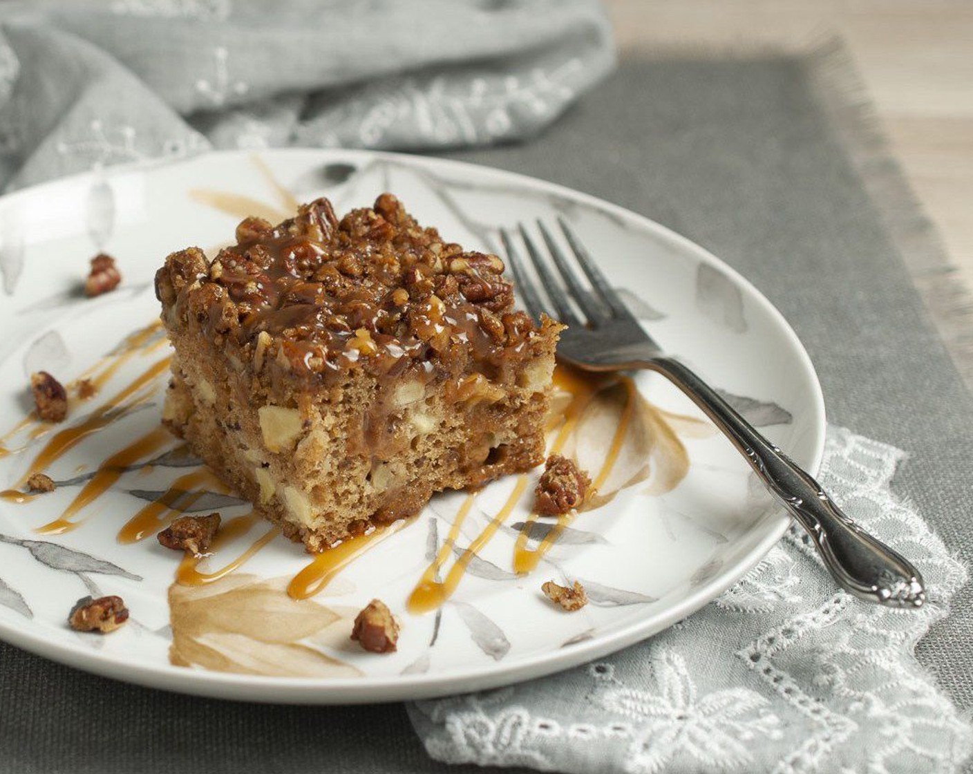 Apple Date Cake with Pecan Streusel