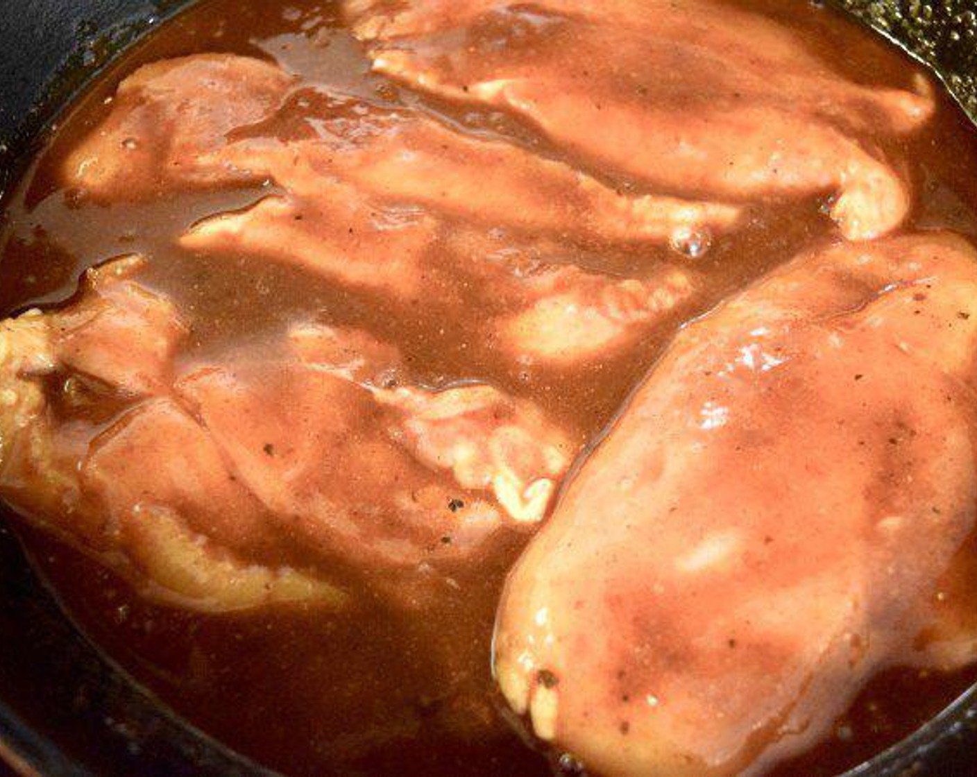 step 5 Once you have made the sauce, add it to the skillet and make sure that each and every bit of the chicken gets coated nicely.