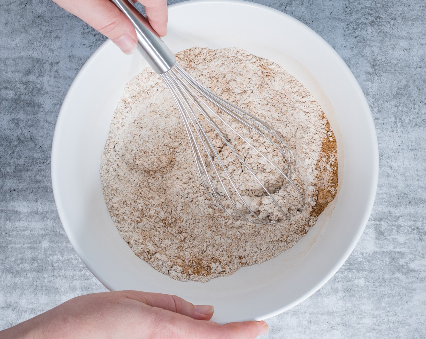 step 2 Whisk the Whole Wheat Flour (2 cups), Baking Soda (1/2 Tbsp), Pumpkin Pie Spice (1/2 Tbsp), and Kosher Salt (1/2 tsp) together in a large bowl.