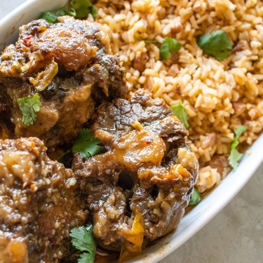 Dominican Oxtail Stew with Moro Rice Recipe | SideChef