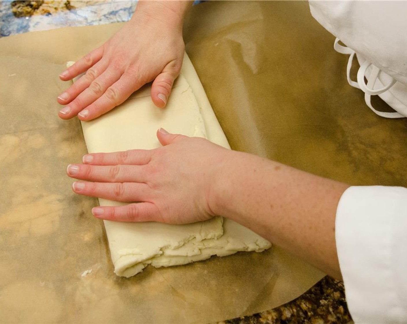 step 13 Repeat a second fold, wrap the dough securely in plastic wrap and chill at least 4 hours. Two folds have now been completed.