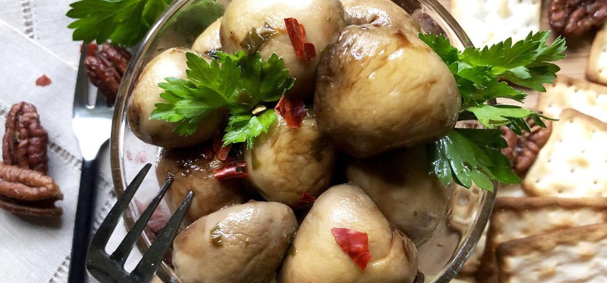 Marinated Mushrooms with Balsamic Drizzle Recipe | SideChef