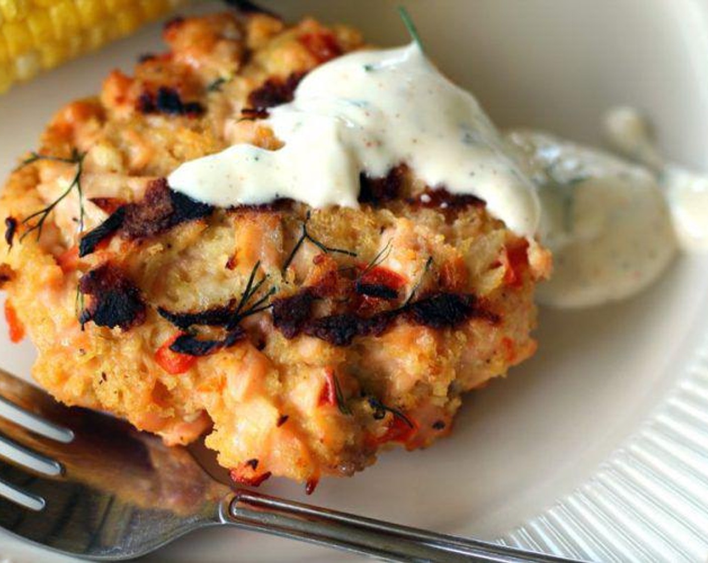 Grilled Fresh Salmon Patties with Lemon Dill Mayo