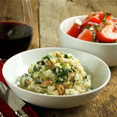 Turkey Sausage and Spinach Risotto, Tomato Salad Recipe | SideChef