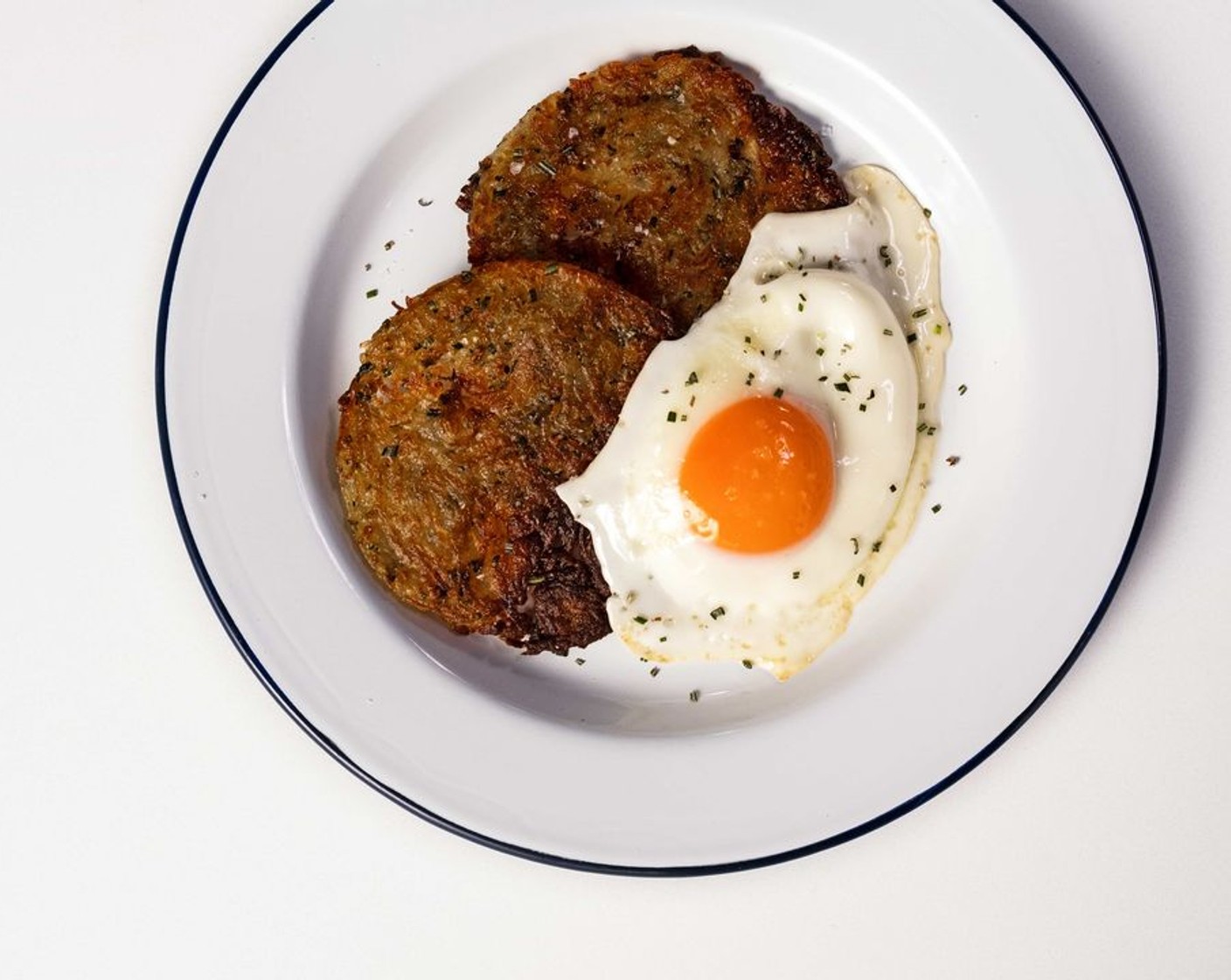 Rosemary Potato Rostis with Fried Eggs