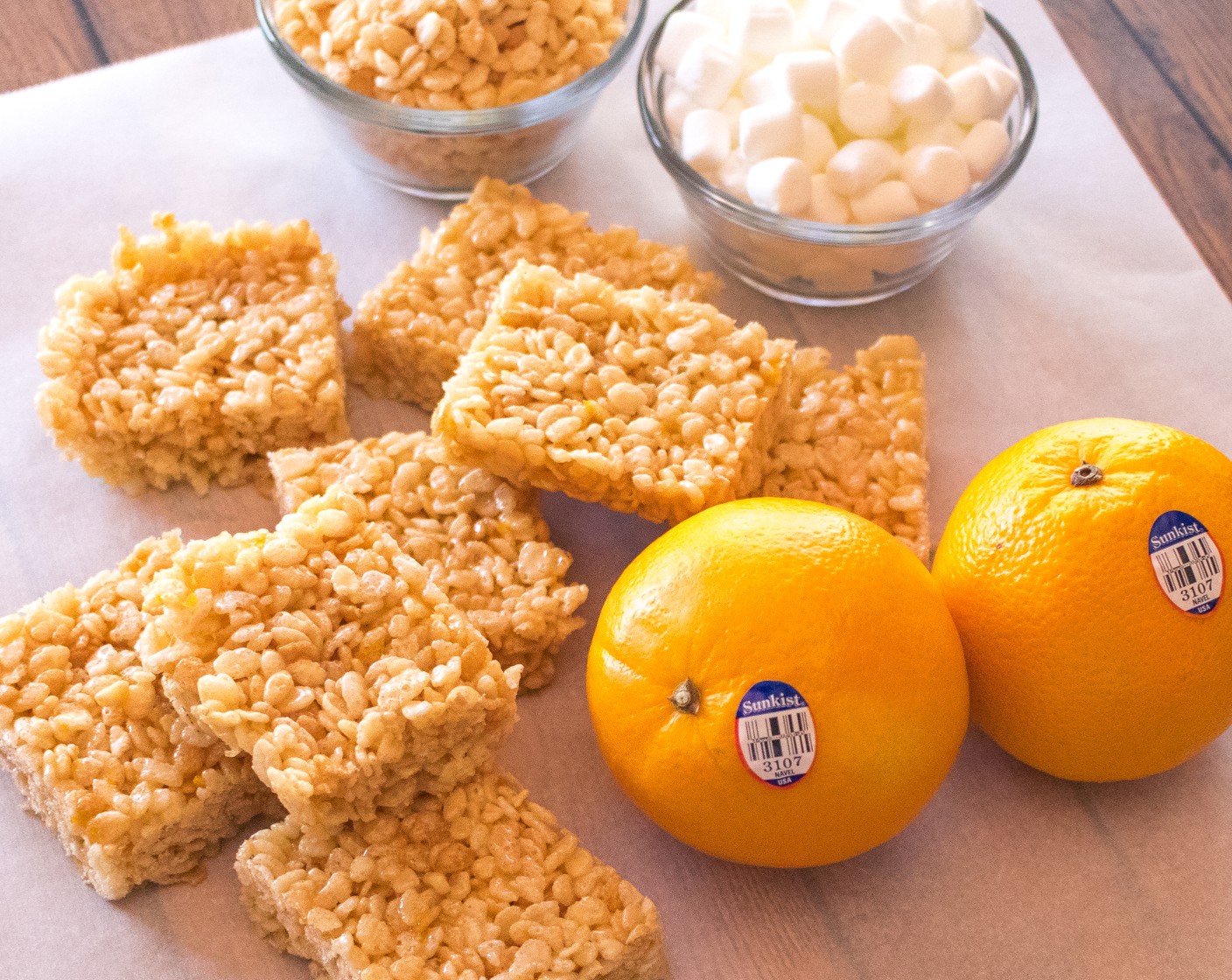 Orange Crispy Rice Cereal Treats