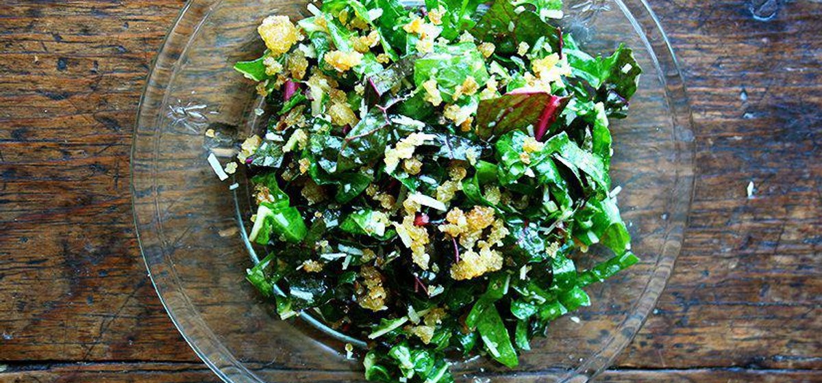 Swiss Chard Salad with Lemon, Parmesan &amp; Breadcrumbs Recipe | SideChef