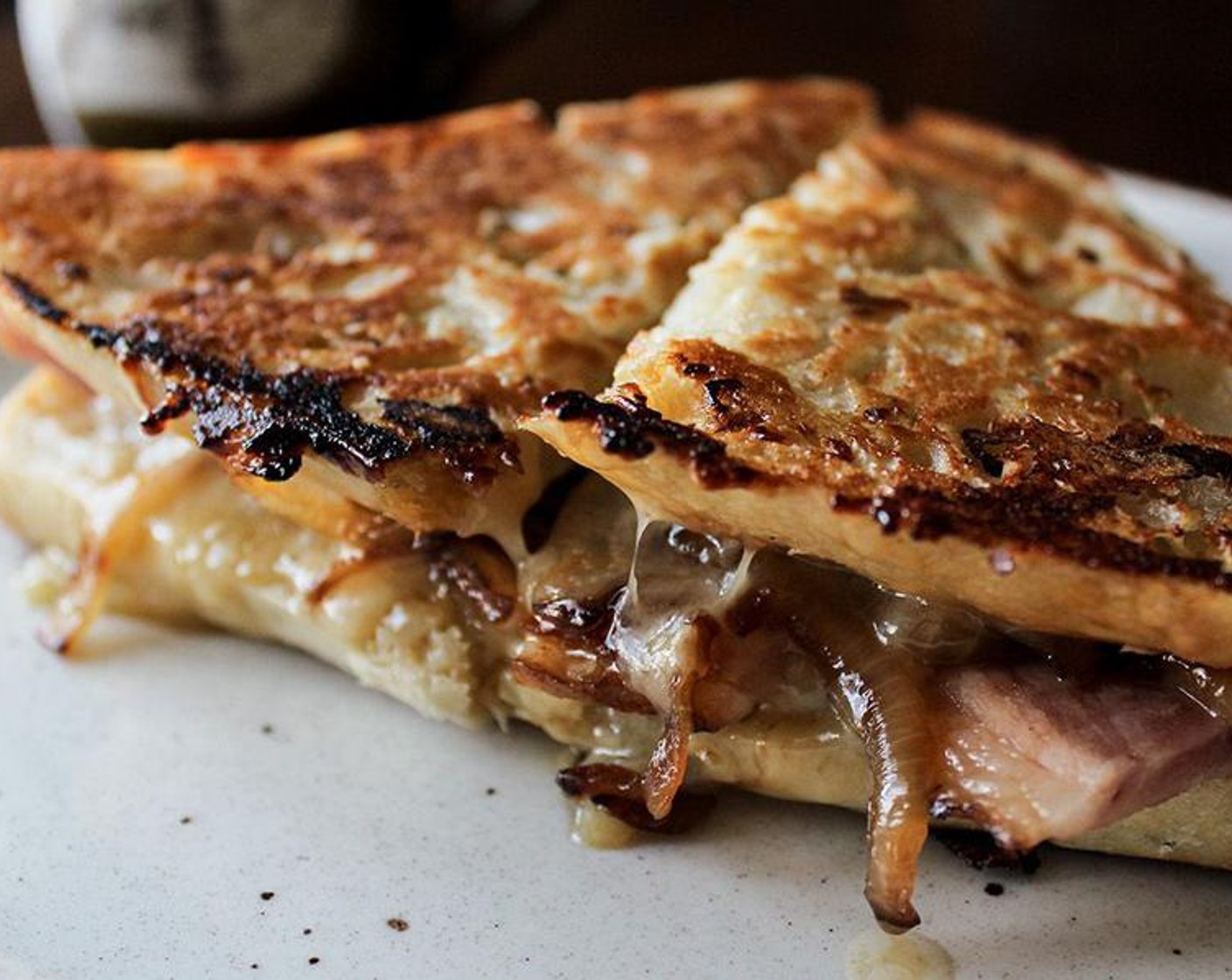 Monte Cristo Sandwich with Caramelized Onions & Maple Syrup