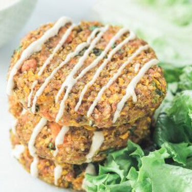 Salmon Quinoa Cakes with Lemon Tahini Sauce Recipe | SideChef