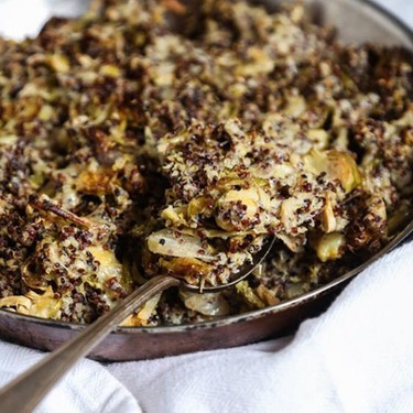 Quinoa Brussels Sprout Gratin with Cheddar Recipe | SideChef
