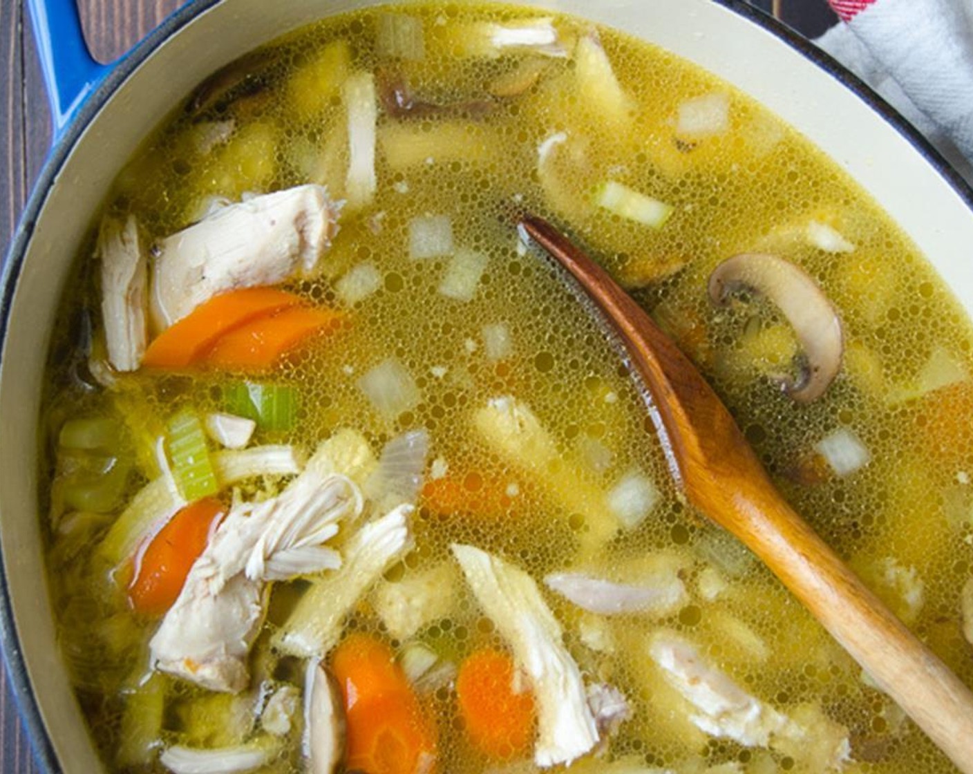 step 10 When the vegetables are tender, add the chicken pieces into the pot and stir well. Season with Salt (to taste) and Ground Black Pepper (to taste).